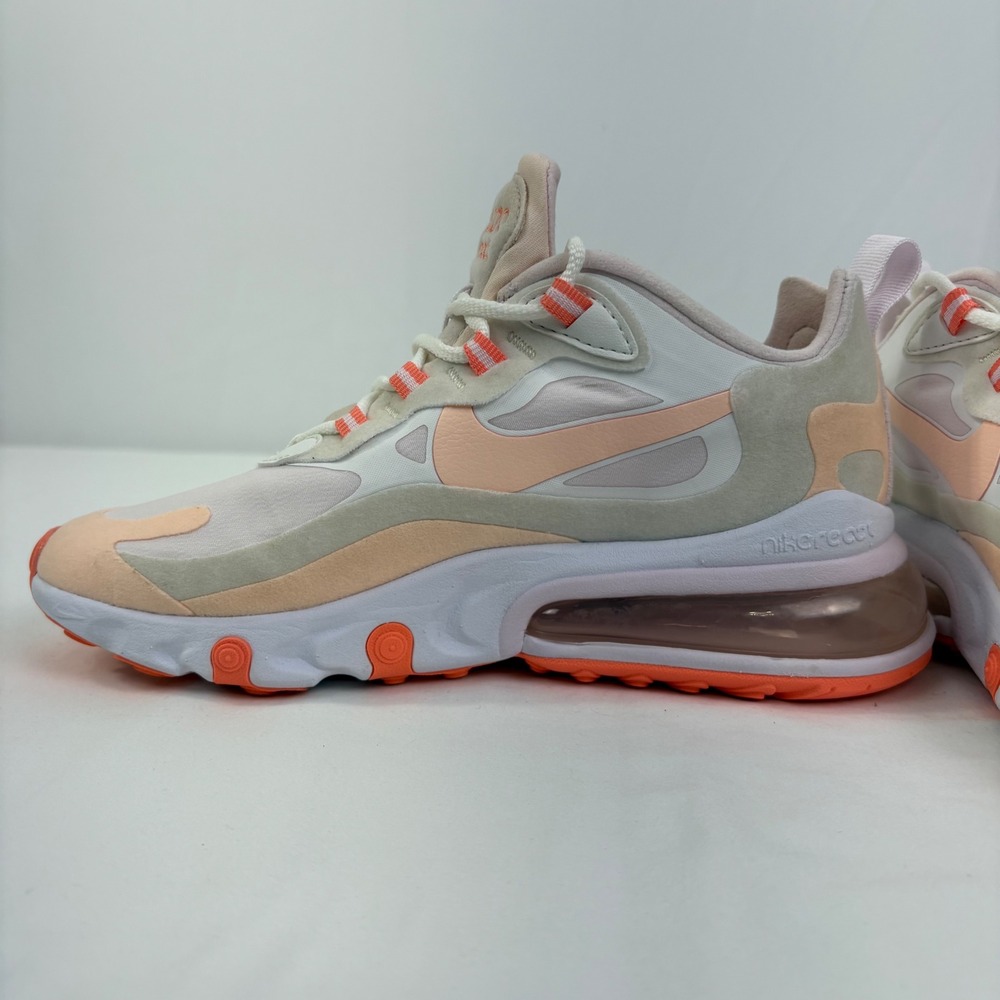 Nike Air Max 270 React Women's Sneakers Summit White Crimson Tint Size 5 - Picture 8 of 12